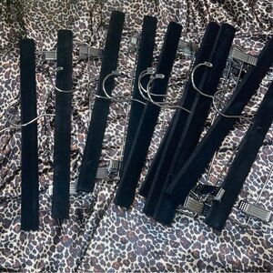 10 Crushed Velvet Black and Silver Pant Hangers